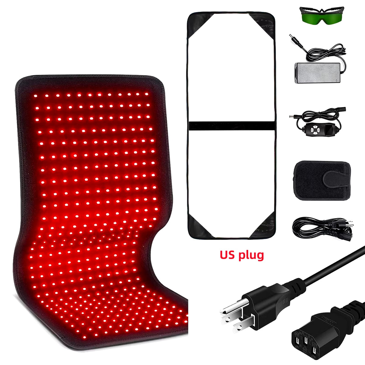 Cinturón de terapia rojo e infrarrojo, envoltura corporal portátil, almohadilla térmica grande, dispositivos de belleza LED para rostro y cuerpo, músculos de las articulaciones de los hombros