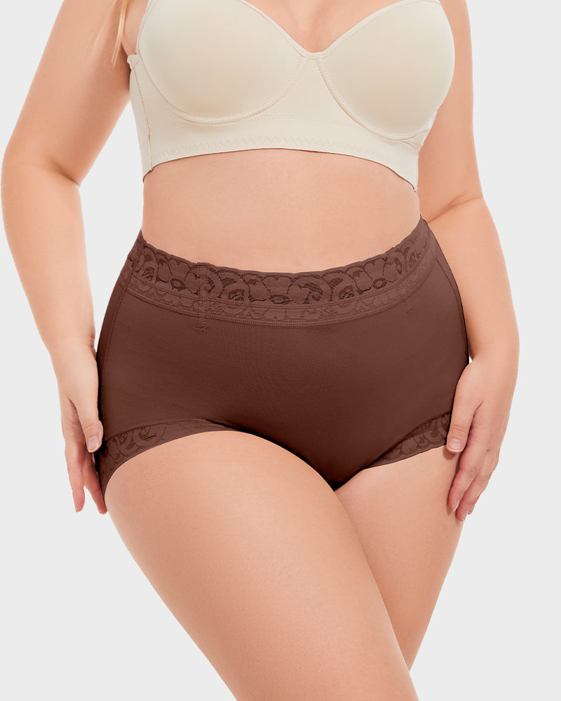Pantalones cortos moldeadores de glúteos con encaje clásico para mujer